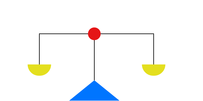 illustration of a weighing scale done in minimalist style and simple shapes to signify the work life balance of employees in MobileMINDS